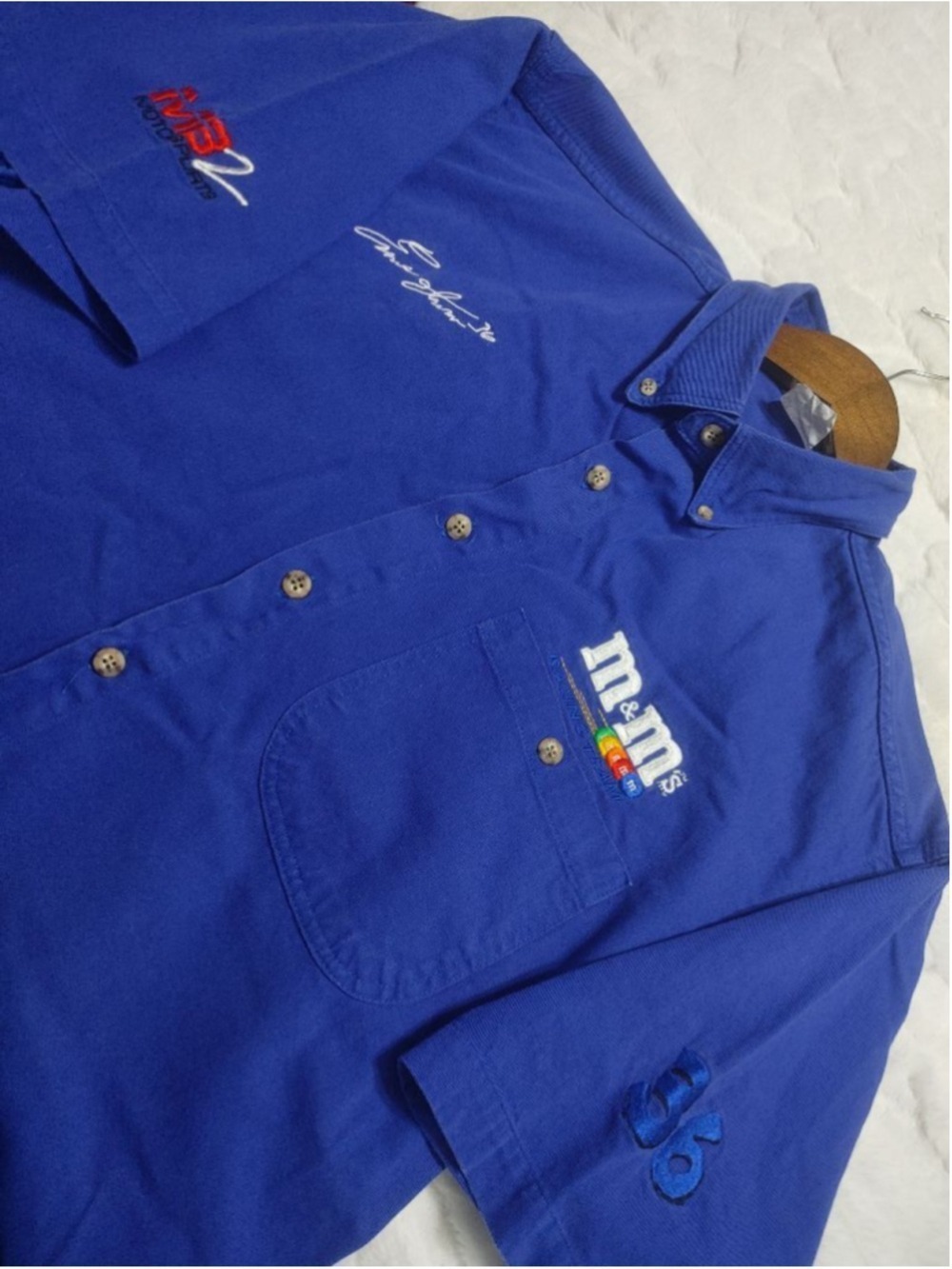 Vtg Ken Schrader #36 M&Ms Candy Racing Team MB2 Motorsports Shirt NASCAR Med